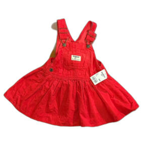 Oshkosh Baby Bgosh Red Corduroy Overall Dress NWT Size 18M